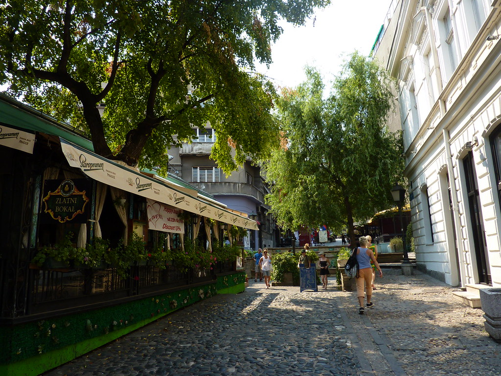A sunny day in Skadarska Street in Skadarlija, Belgrade