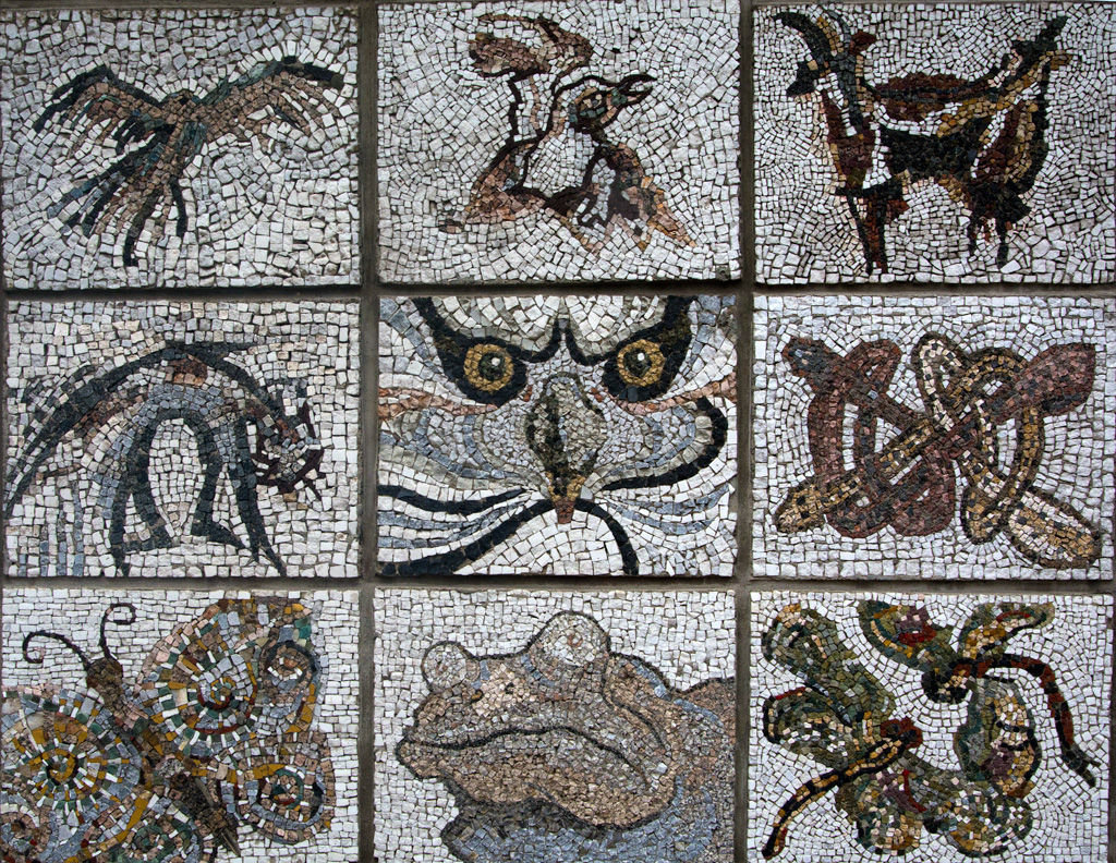 Mosaic on the wall of Belgrade Zoo